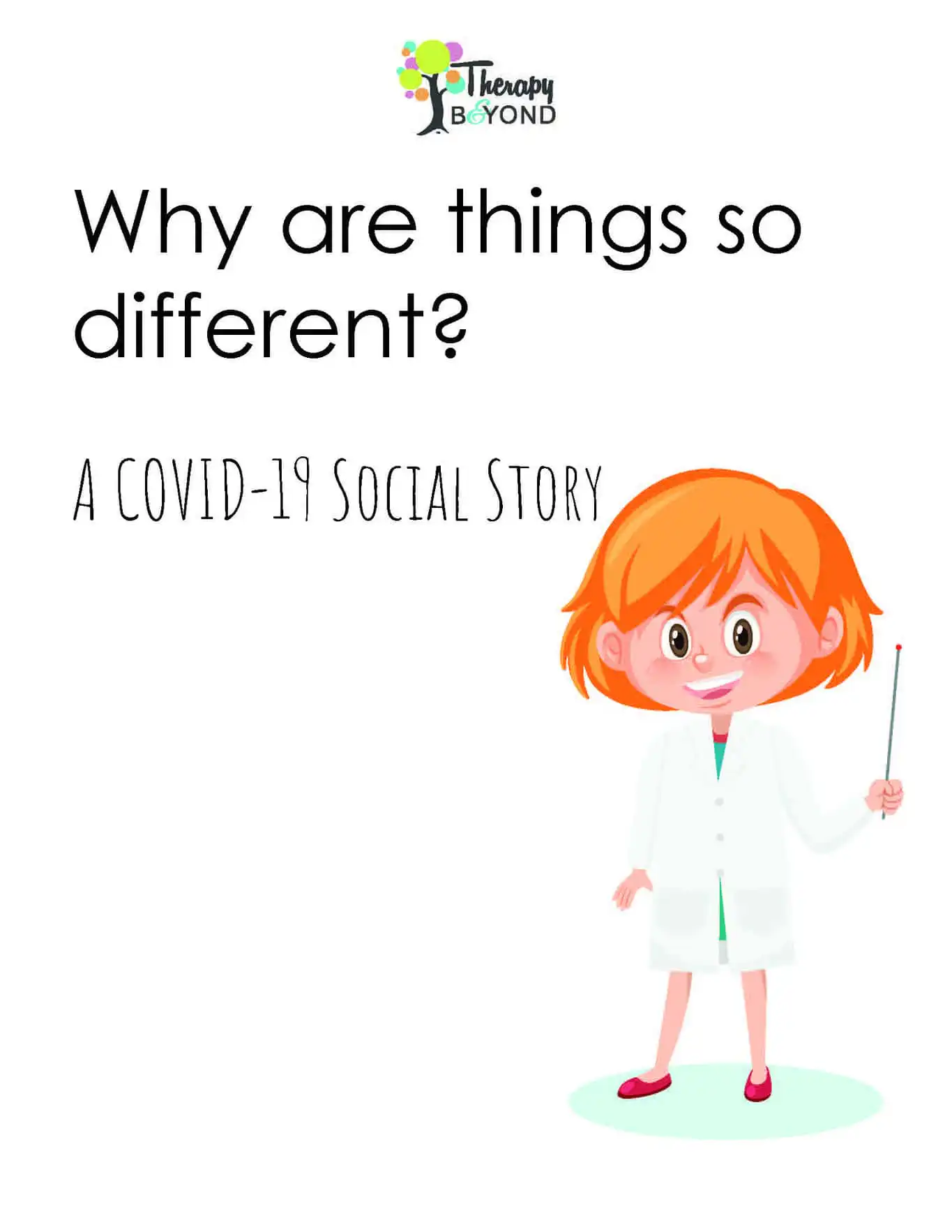Why are things so different COVID-19 social story worksheet for children by Therapy & Beyond