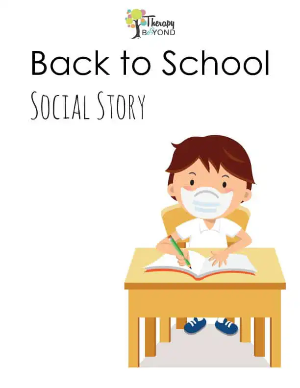 Back to school social story worksheet for children by Therapy & Beyond