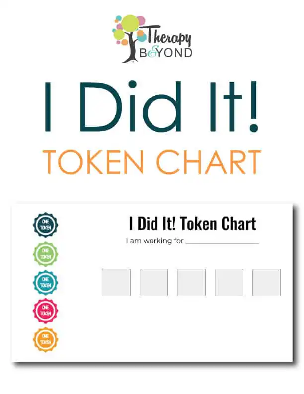 I Did It token chart printable behavior reward worksheet for children by Therapy & Beyond
