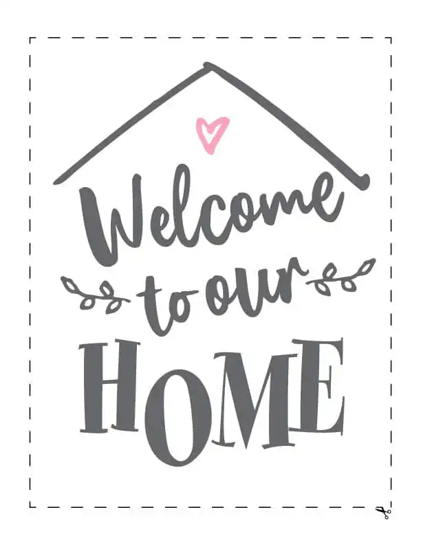 Welcome to our home printable sign for children by Therapy & Beyond