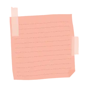 Pink document or note icon with lined writing and folded corners on a light gray background
